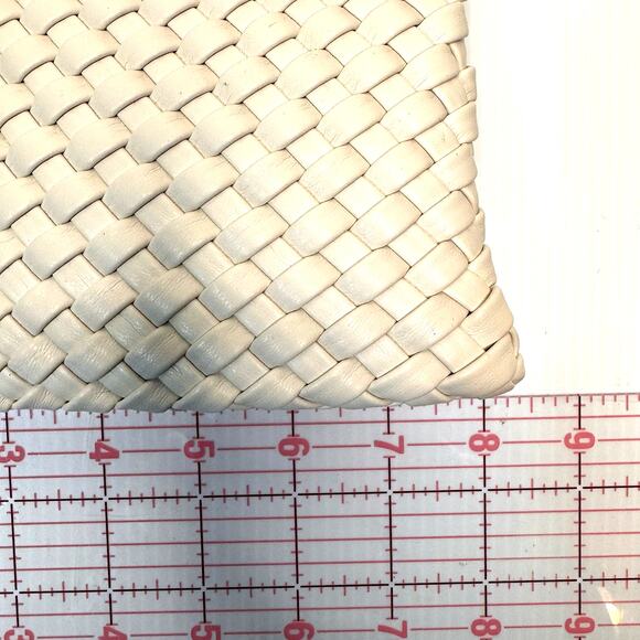 RACHEL ZOE Shoulder Bag Clutch Woven Cream Modern Minimalist Neutral Capsule - Picture 16 of 16